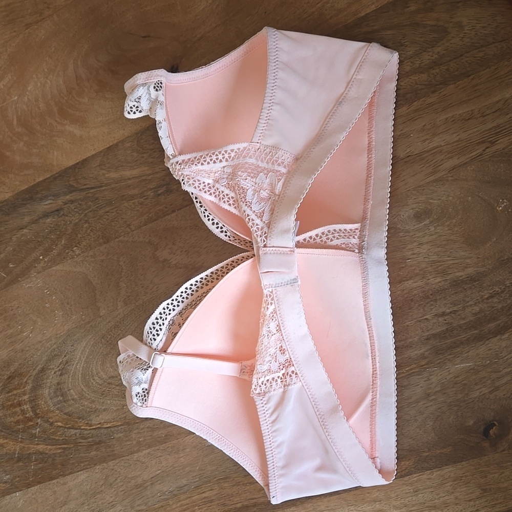 NWOT KNIX Lace Deep-V Bra in peach Size XL - Picture 3 of 6